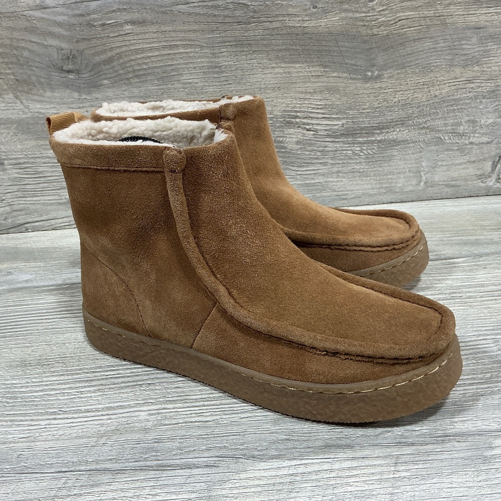 Clarks Womens Barleigh Pull On Suede Faux Fur Winter Ankle Boots Chestnut Size 7
